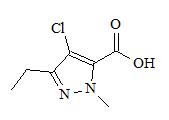 1-甲基-3-乙基-4-氯吡唑-5-甲酸； 
4-Chloro-3-ethyl-1-methyl-1H-pyrazole-5-carboxylic acid；
EMCA